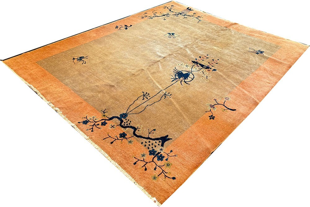 A Gorgeous Antique 7' x 8'-6" Art Deco Chinese Rug Circa 1920 gallery