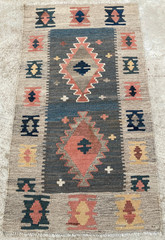 Vintage Traditional Handmade Turkey Anatolia Wool Kilim Floor Rug 117×65 cm