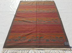 Vintage Traditional Handcrafted Striped Floral Rug for Home Décor 201×140 cm