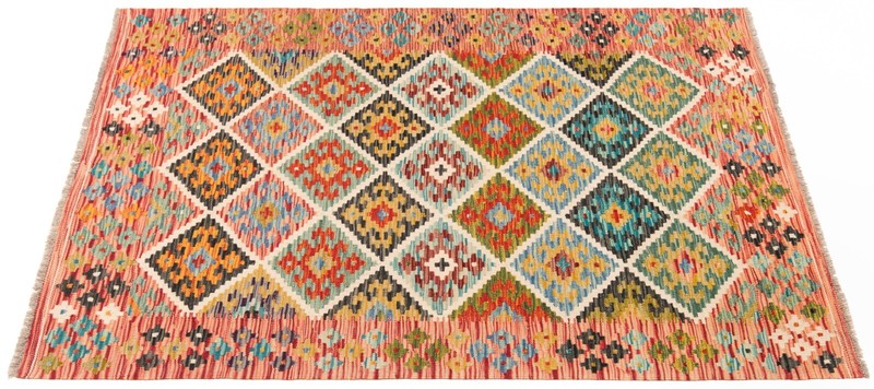 Kelim Afghan 190x132 cm Handwoven Oriental Carpet Rug Kilim gallery