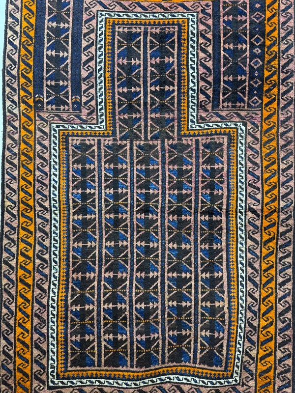 Vintage Beautiful Hand Knotted Afghan Prayer Wool Rug Carpet 167x105 Cm gallery