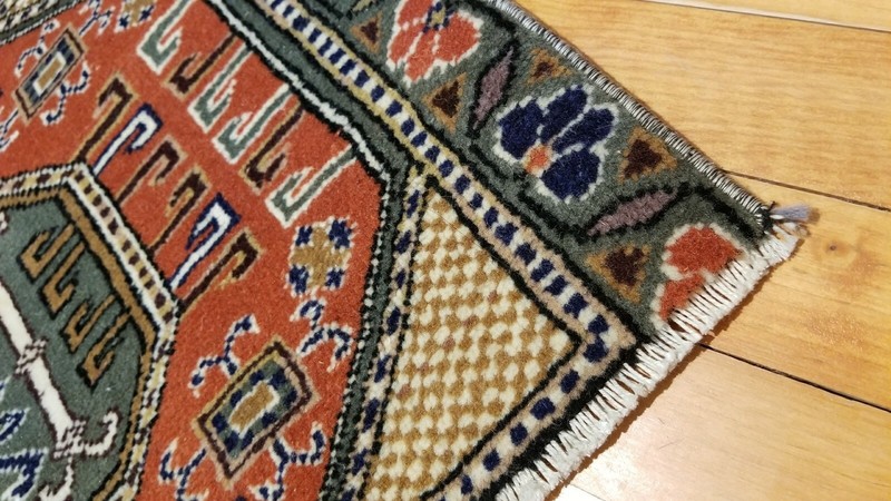 Stunning 1930-1939s Antique Wool Pile Natural Dye Bunyan Rug 2'1''x2'6'' gallery