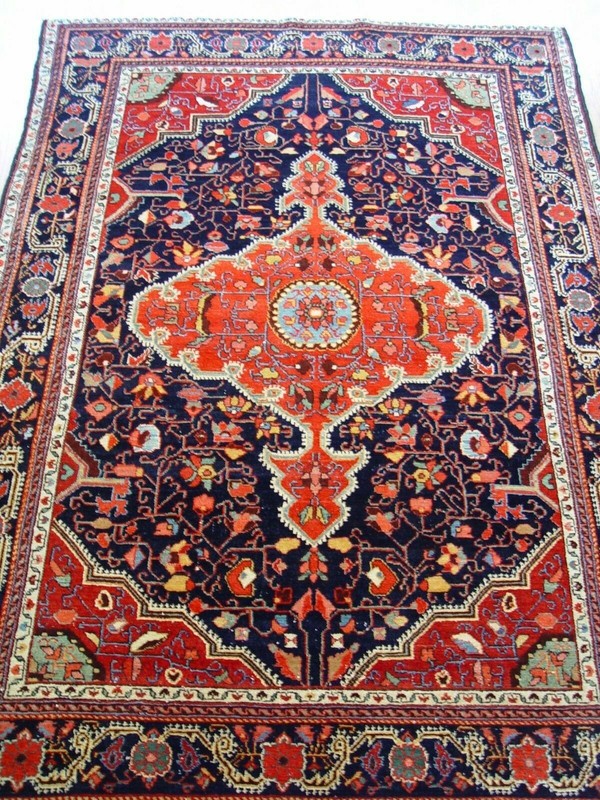 4'10"x7' ANTIQUE FLORAL SAROUKK HAND KNOTTED WOOL ORIENTAL RUG CLEANED gallery