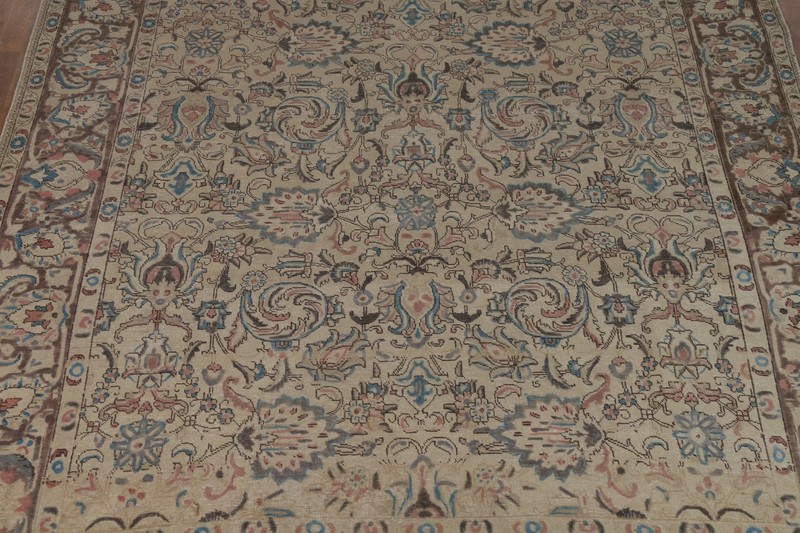 Vintage Floral Wool Tebriz Traditional Area Rug 9x11 Wool Hand-knotted Carpet gallery