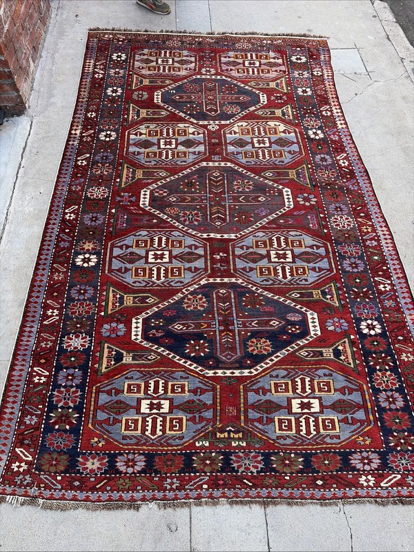 Auth: 19th C Antique Shirvan Caucasian Rug Mythical Art Wool Beauty 6x9 gallery