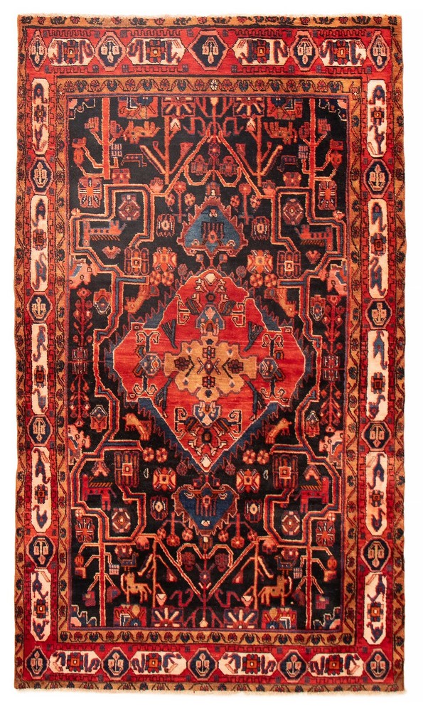 Vintage Traditional Hand-Knotted Area Rug 5'3" x 9'2" Oriental Wool Carpet