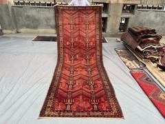 4×10 ft Afghan Runner Rug – Hand Knotted Wool Caucasian Style Hallway Wide Rug