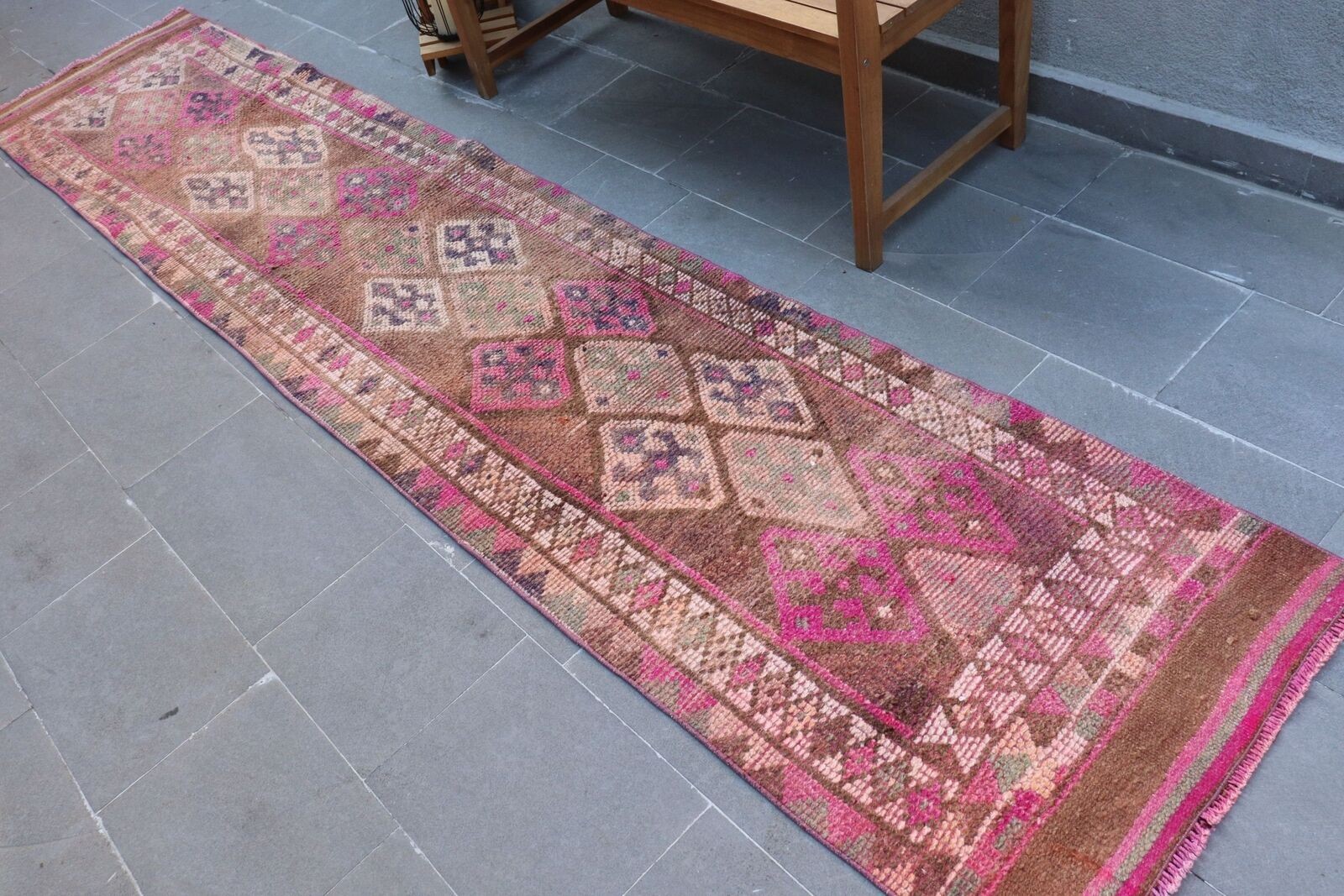 2.4x11.7 ft Runner Rugs, Turkish Rug, Vintage Rug, Wool Rugs, Moroccan Rug gallery