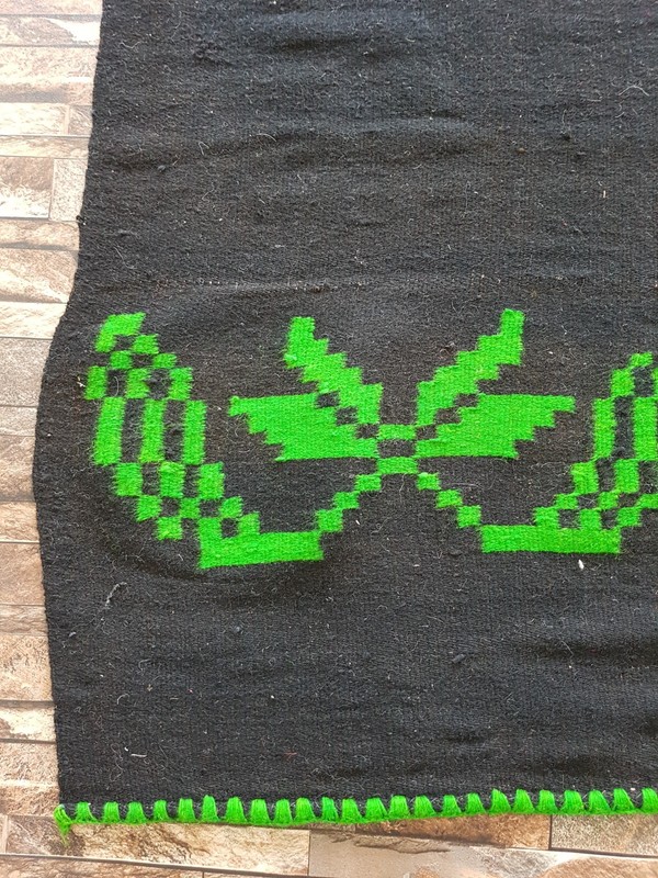 Vintage Handmade Turkish Tribal Embroidered Wool Kilim Rug 232x149 cm gallery