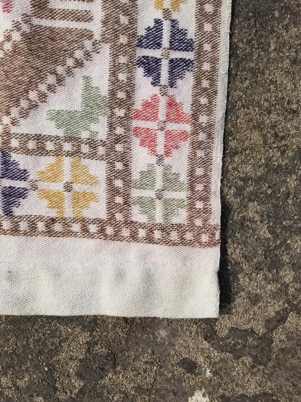 Vintage Traditional Handmade Swedish Wool Multicolor Kilim 6.6x4 ft gallery