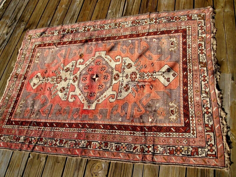 ANTIQUE 1900 CAUCASIAN KAZAK SMALL RUG 5'3" X 3'9" gallery