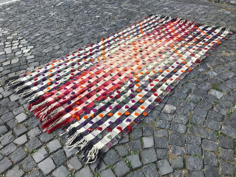 Turkish Vintage Kilim, Handmade Wool Kilim, Bohemian Large Kilim, 8.3 X 4.9 Ft gallery