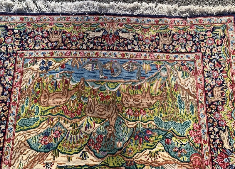 Lavar Pictorial Rug Size 5.1x8.2 Ft Circa 1960’S gallery
