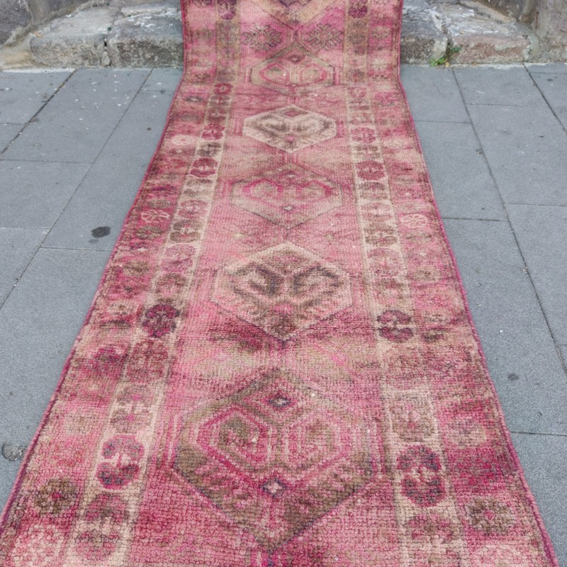 2.78 x 12.24 Herki kitchen rug, Vintage 3x12 Handmade Runner Carpet 85 x 373 cm gallery