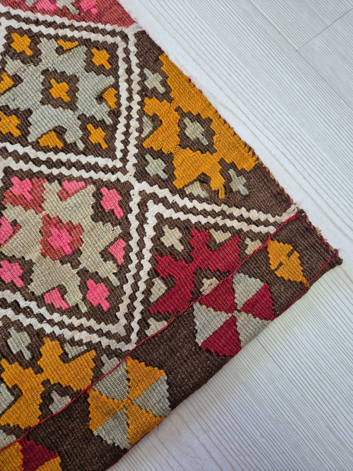Vintage South Anatolian Handwoven Kilim Pillow Cover 19x33" Tribal Rug Cushion gallery