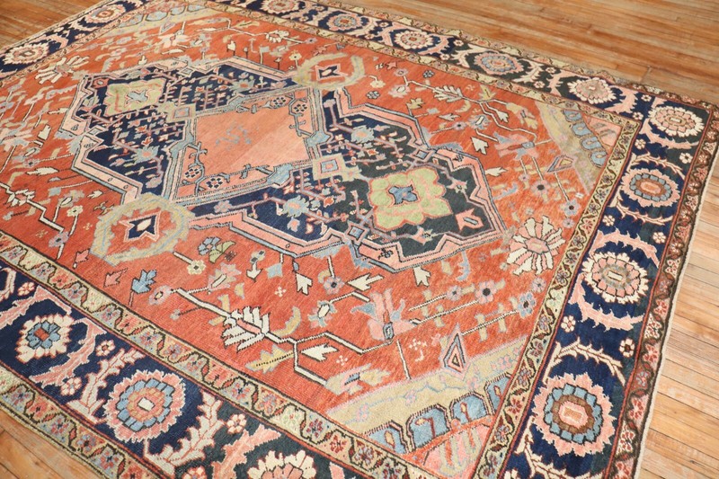 Antique Dated & Signed Heriz Rug 8'3''x11' gallery
