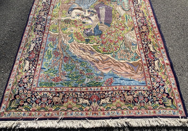 Lavar Pictorial Rug Size 5.1x8.2 Ft Circa 1960’S gallery