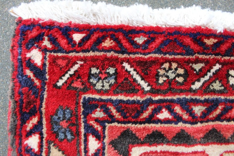 Vintage Hand Made Traditional Oriental Wool Red Long Runner 319x104cm gallery