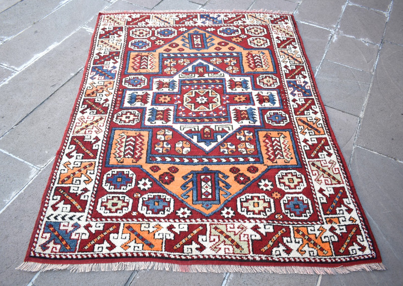Antique Turkish Rug 53'' x 69'' Anatolian Canakkale Rug Organic Wool Area Rug gallery