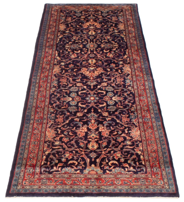 3'7" x 10'4" Vintage Hand-knotted Runner Rug Traditional Oriental Carpet gallery