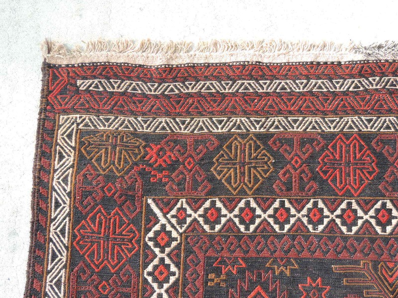 4x8ft. Handwoven Afghan Sumak Kilim Wool Rug gallery