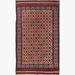 Oriental Flat Weave Handmade Geometric Vintage Kilim Antique Rugs 4’4×7’9ft 7666