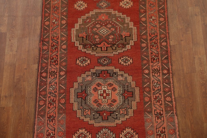 Vintage Geometric Traditional 13 ft Runner Rug Hand-knotted Wool 3x13 gallery