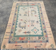 Vintage Traditional Handmade Beautiful Turkish Kilim Floor Rug Carpet 176×112 cm