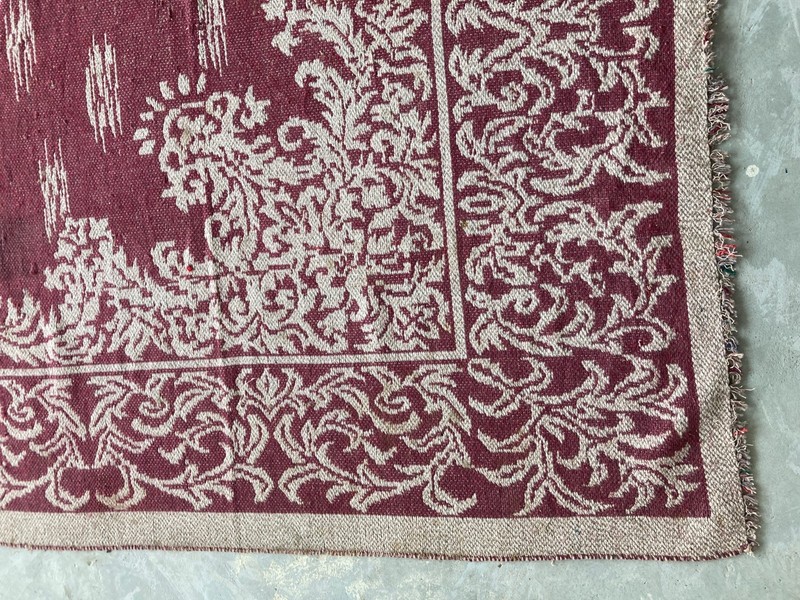Vintage Traditional Handmade South Asian Floral motif Kilim Floor Rug 267x176 cm gallery