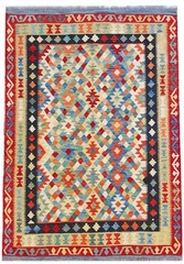 Tash Vintage Kilim Traditional Hand Made Oriental Wool Large Kilim 197×151 cm
