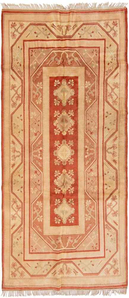 Traditional Vintage Hand-Knotted Area Rug 4'4" x 9'10" Oriental Wool Carpet