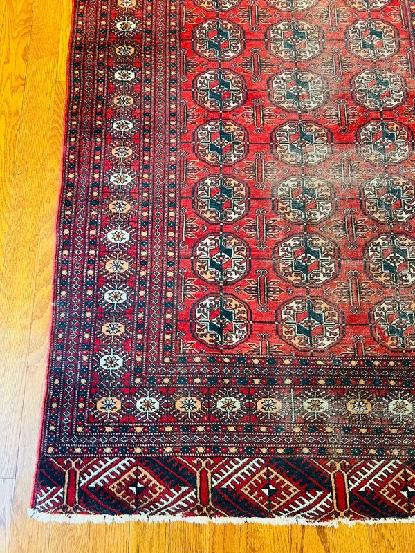 7 x 4 ft Antique Turkmen Ensi Hand Knotted Wool Rug gallery