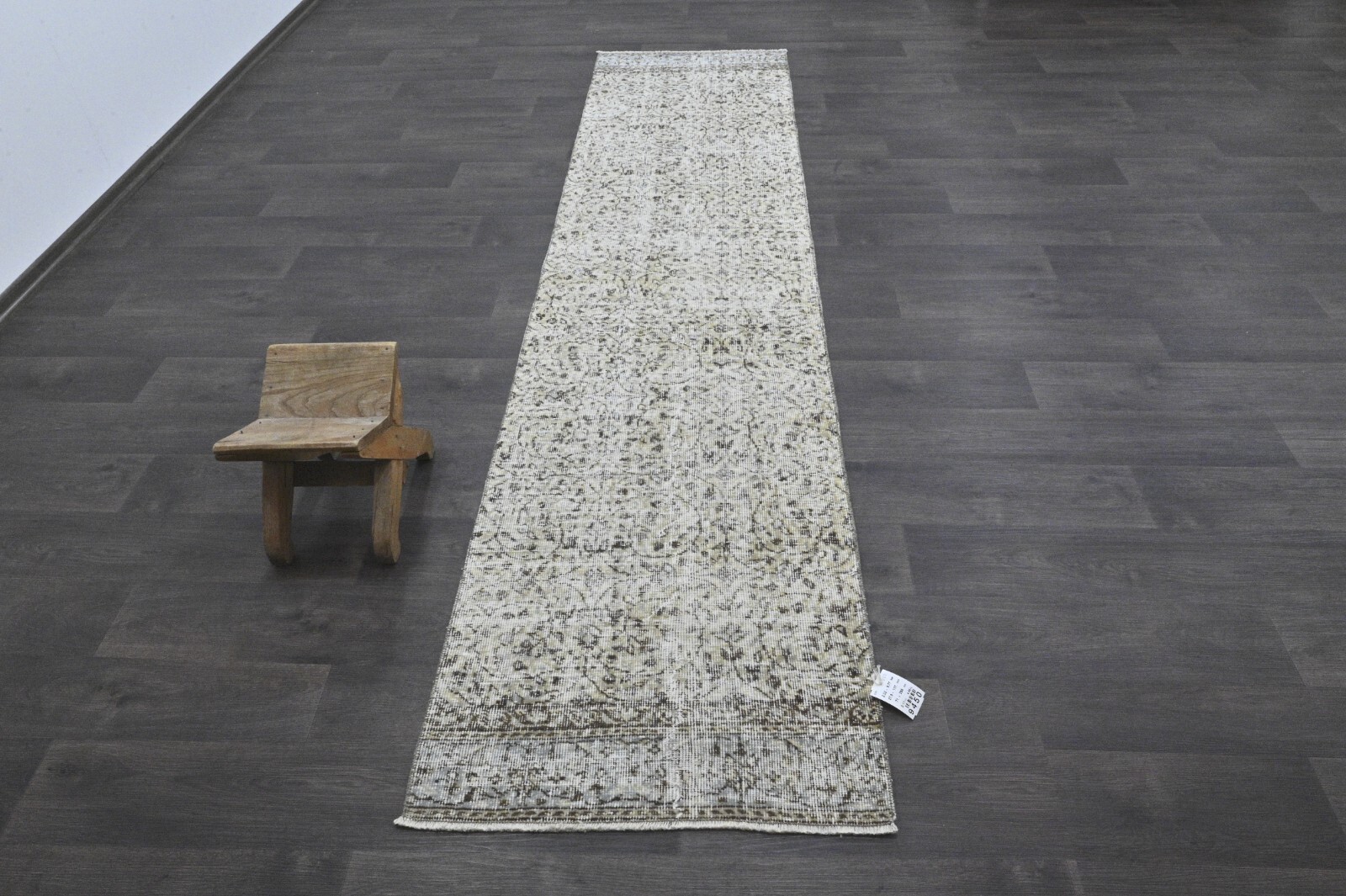Vintage Turkish Runner Rug 2x10ft Wool Anatolian Handmade Hallway Oushak BEIGE gallery