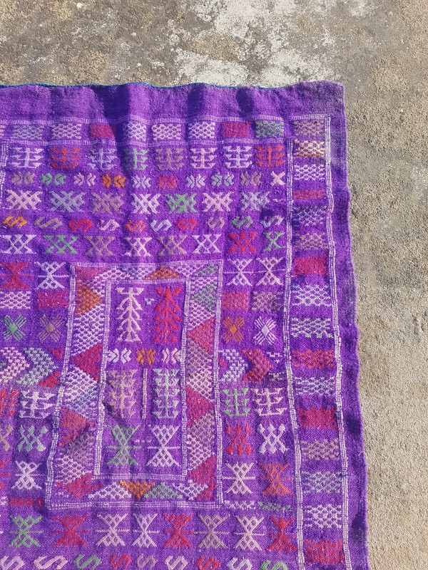 Vintage Handmade Traditional Beautiful Moroccan Kilim Floor Rug Carpet 133x87 cm gallery