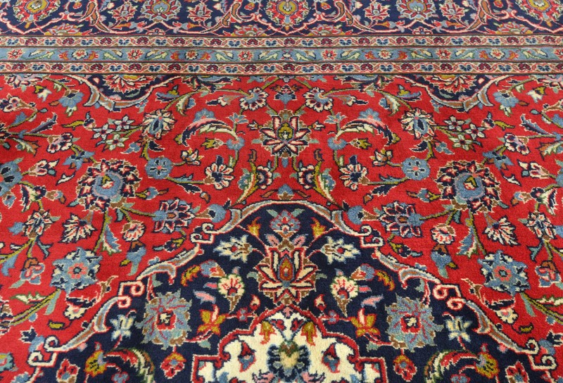 Vintage Hand-Knotted Red Floral Oriental Bedroom Carpet Rug 8'1 X 11'3 ft gallery