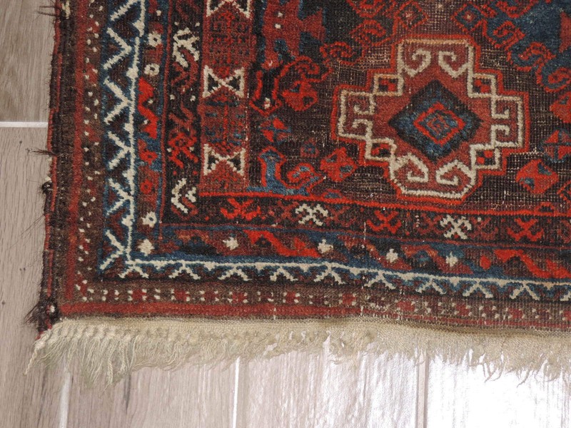 3x6ft. Handmade Antique Turkoman Bokharra Wool Runner gallery