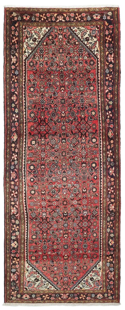 3'8" x 9'10" Vintage Hand-knotted Runner Rug Traditional Oriental Wool Carpet