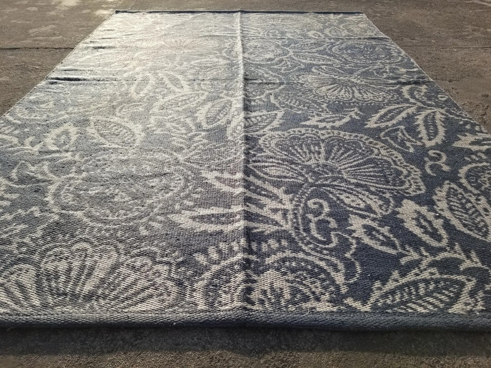 Vintage Handmade Couristan Nirvana Topiary Greystone Rug Carpet 7.1x4.9 ft