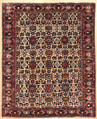 Vintage Qashqai Tribal Wool Rug 8×11 Hand Knotted Oriental Ivory Bohemian Carpet