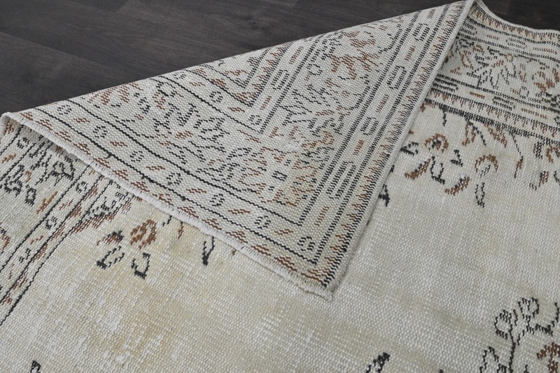 Oushak Turkish Vintage Rug 6x9 Kilim Rug Anatolian Handmade Boho Decor BEIGE gallery