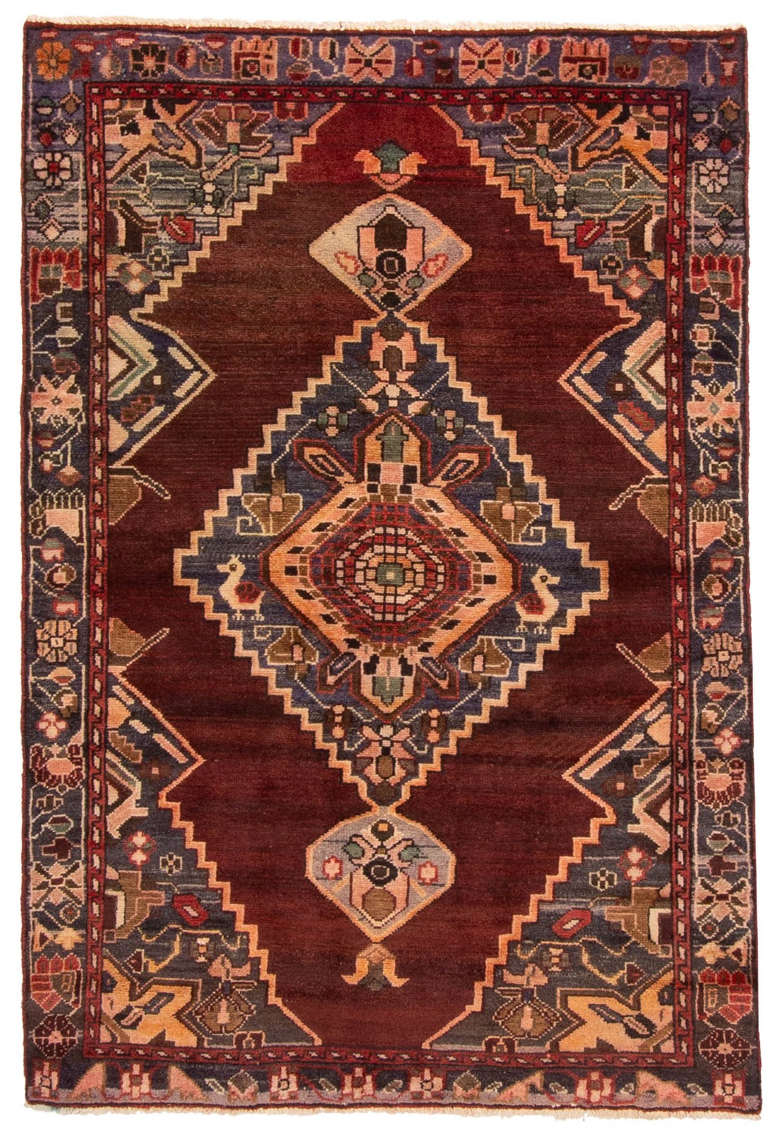 Vintage Traditional Hand-Knotted Area Rug 3'5" x 5'3" Oriental Wool Carpet gallery
