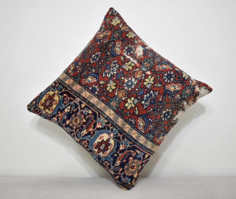 Antique Pillow Cover Sofa Rug 16'' x 16'' Made of Antique Cushion Cover Carpet gallery