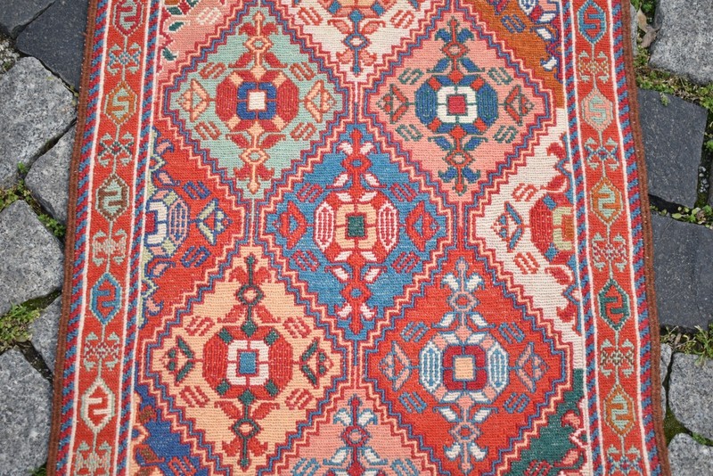 Soumak Rug 20'' x 77'' Rahrah Soumak Runner Rug Organic Wool Kitchen Wool Rug gallery