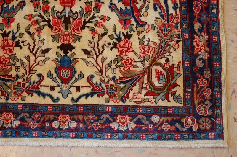 NATURAL WOOL Old Oriental Rugs,Hand Woven,knotted size Approximately 2'6" x 3'4" gallery