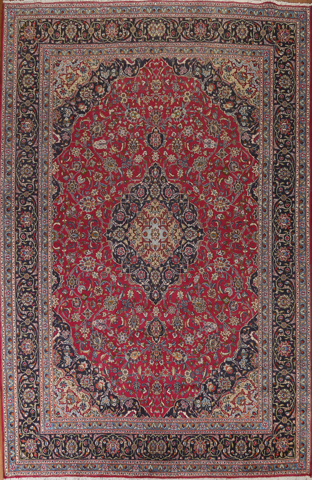 Traditional Red Kashmar Floral Vintage Area Rug 10x13 Wool Hand-knotted Carpet gallery