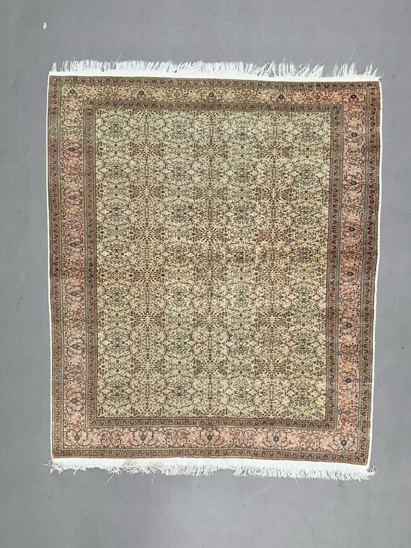 Vintage Square Turkish Rug 245x200 cm, Tribal Wool Carpet Large gallery