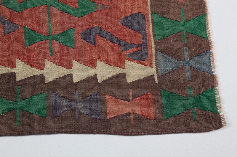 Vintage Flatweave Turkish Kilim – Handwoven Bohemian Rug, Decorative Area Kilim gallery