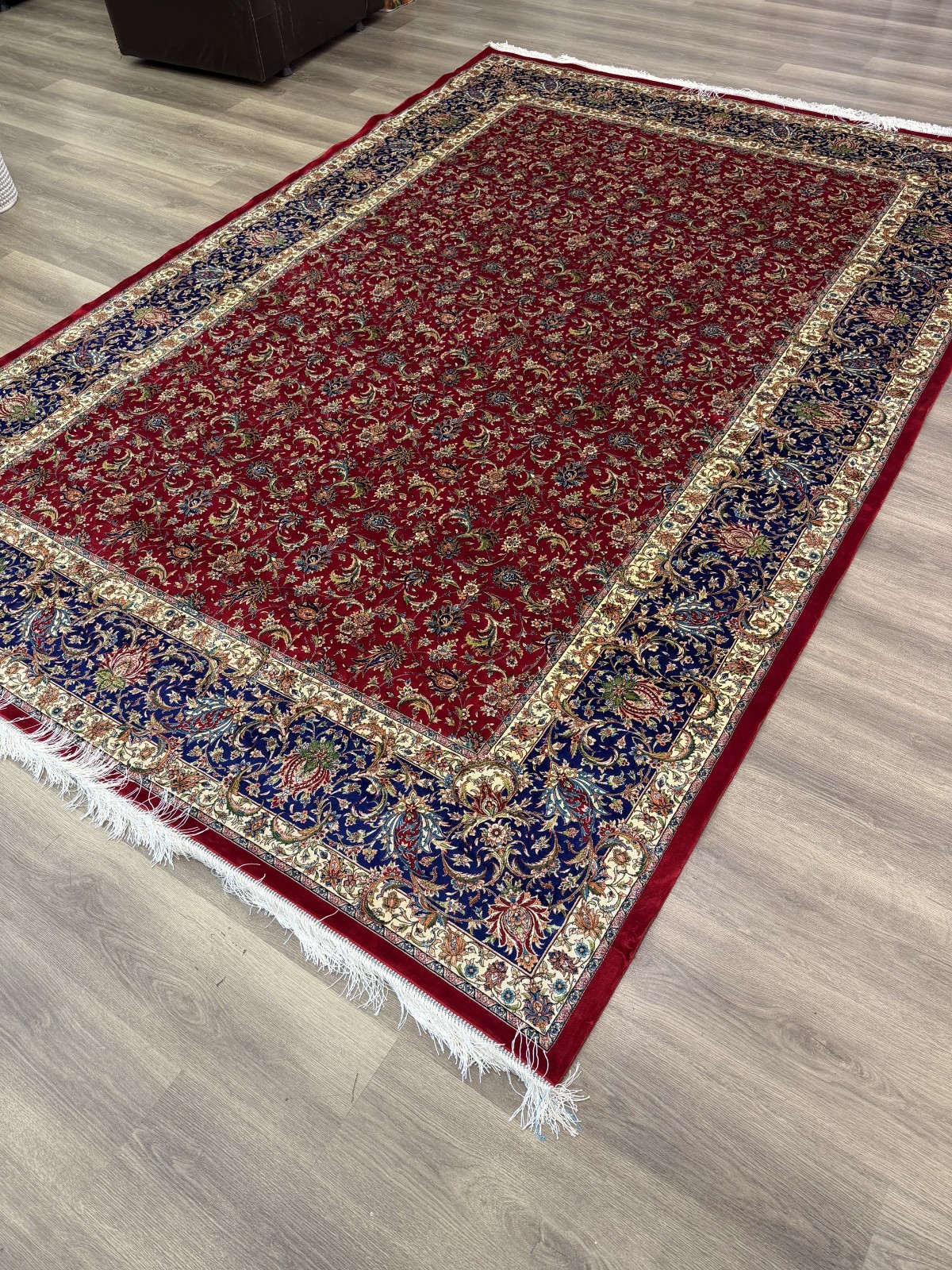 Brand New Turkish Silk Rug 7x10 ft Elegant Red Silk Rug Luxury Carpet Area Rug gallery