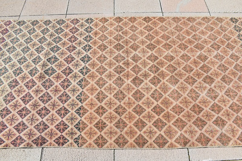 Vintage Oushak Rug 42'' x 89'' Anatolian Rug Handmade Oushak Rug Wool Area Rug gallery