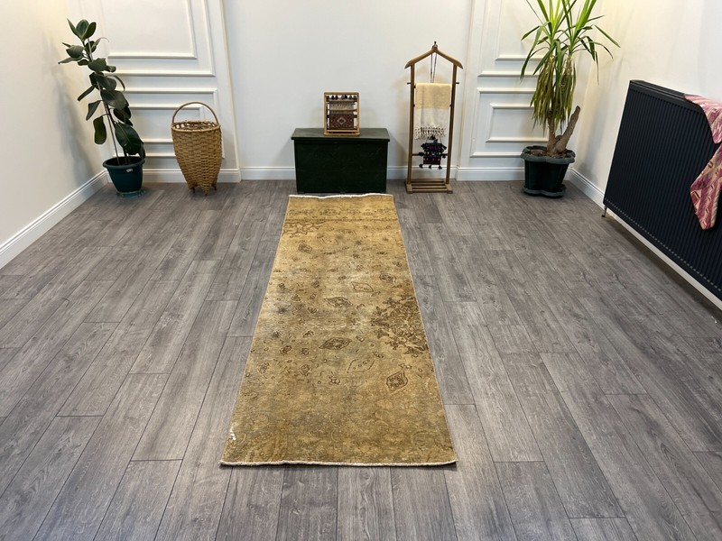 Persian Runner Rug, Vintage Persian Rug, Hallway Rug, Kitchen Rug, 3 x 9.6 ft gallery